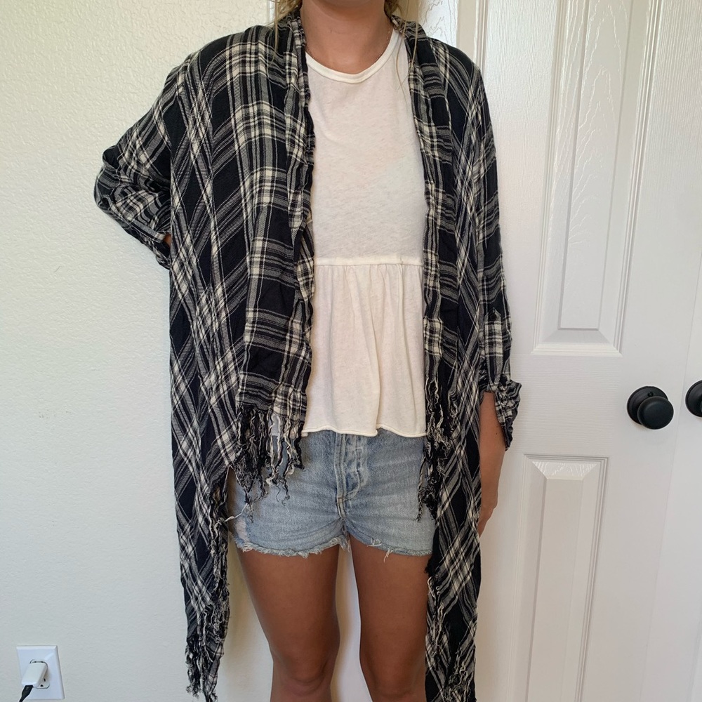 Altar’d State Frayed Flannel Cardigan